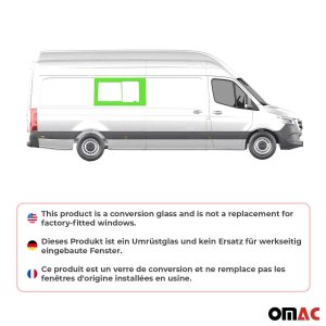 Mercedes Sprinter Middle Side Sliding Window Glass - Right - Omac - Galaxy - '19-'25 Mercedes Sprinter Middle Side Sliding Window Glass - Right - Omac - Galaxy - '19-'25